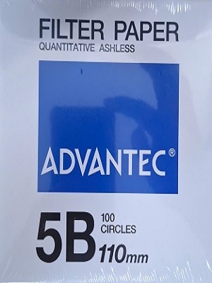 Giấy lọc định lượng Advantec Số 5B - Lọc hạt trung bình (5-10µm), Hàm lượng tro 0.01%